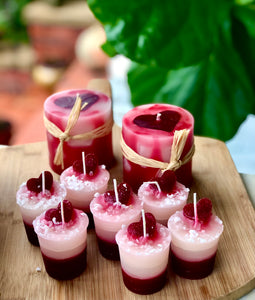 Raspberry and Patchouli Sweetheart Candle - New Bern Candle & Soap